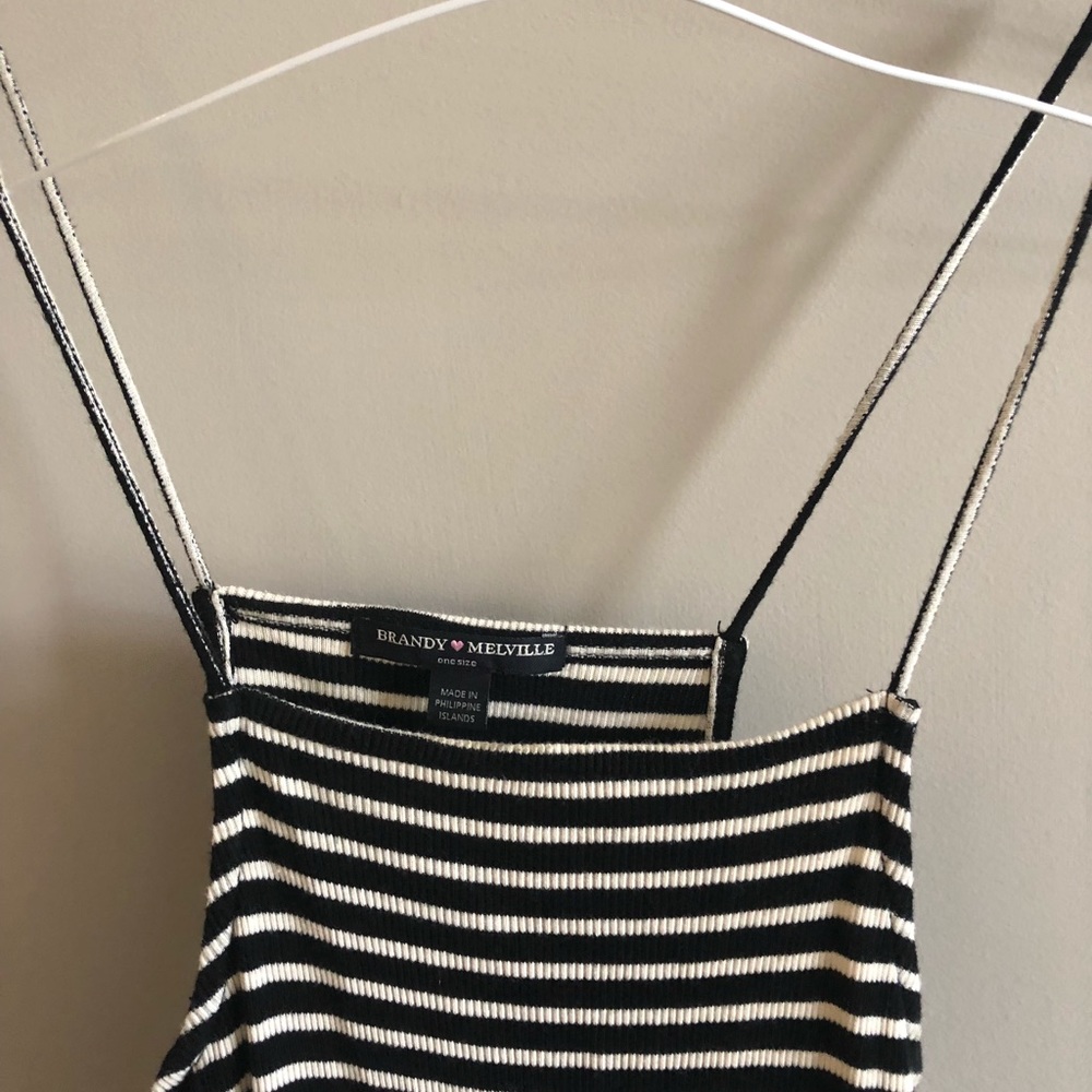 brandy melville black and white striped dress